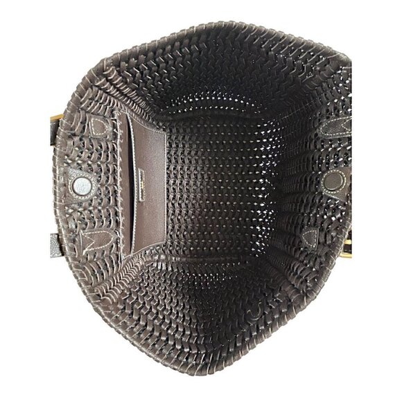 Anya Hindmarch Neeson Small Square Tote Handbag Bag brown capra leather woven - Picture 7 of 14